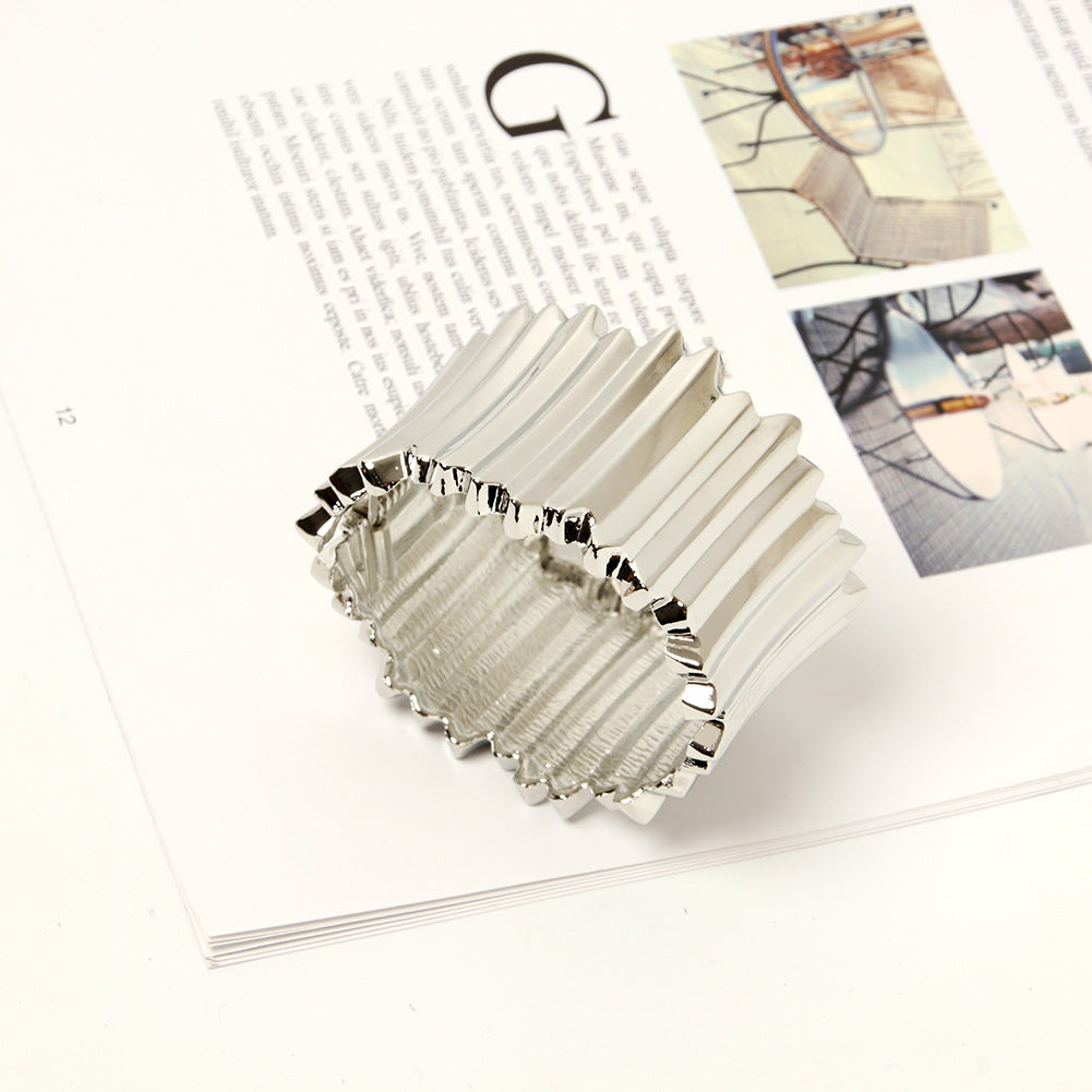 Venta al por mayor Pulsera De Aleación Ancha Irregular